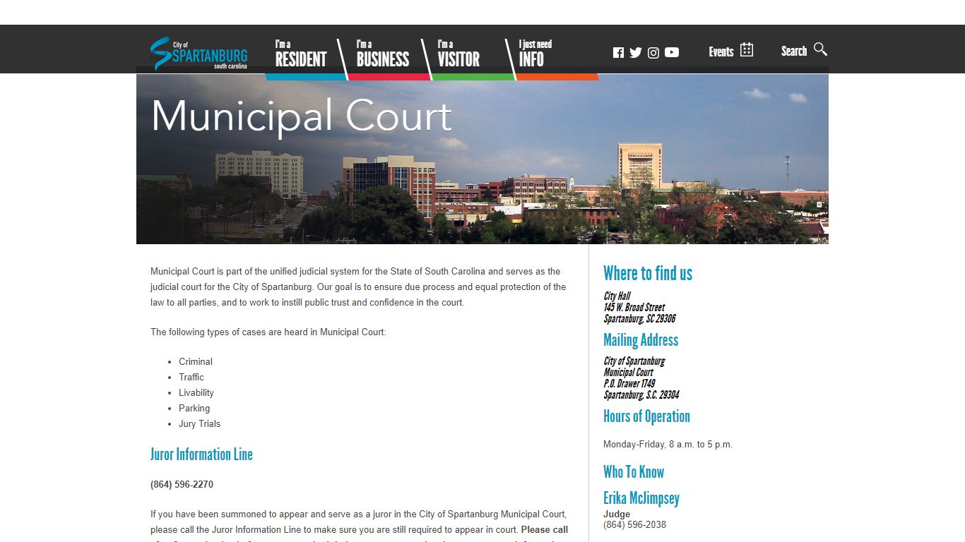 City of Spartanburg, South Carolina | Municipal Court